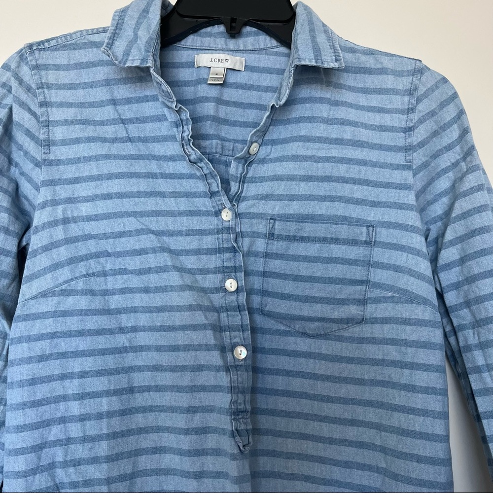 J. Crew Chambray Denim Popover Shirt - Picture 2 of 15